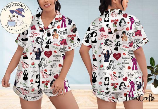 Selena Quintanilla Pajamas Short Set, Selena Quintanilla Pajamas Set, Holiday Pajamas Set, Pajamas Pants, Women Pajamas, Sleepwear Pyjamas