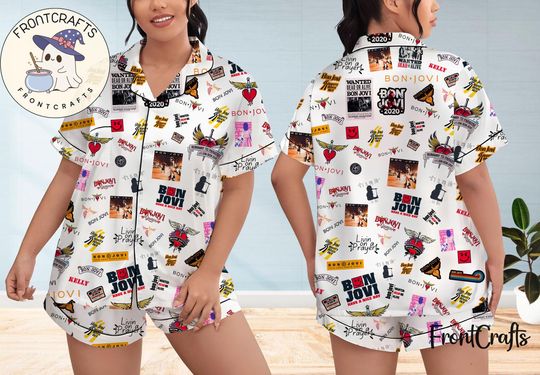 Discover Bon Jovi Pajamas Short Set, Bon Jovi Pajamas Set, Holiday Pajamas Set, Pajamas Pants, Women Pajamas, Sleepwear Pyjamas