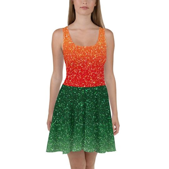 Discover Taylor inspired 1989 Skater Dress, orange and green