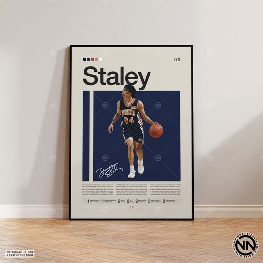 Discover Dawn Staley Poster, Virginia Cavaliers, WNBA Poster, Sports Poster, Mid Century Modern, WNBA Fans, Basketball Gift, Sports Bedroom Posters