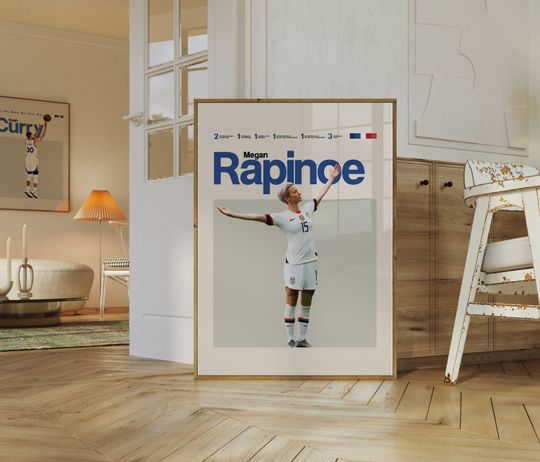 Discover Megan Rapinoe Poster, Football Poster, Minimalist, Helvetica, Mid-Century Modern, Football Bedroom Decor, Soccer Gift