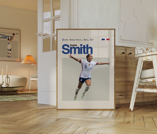 Discover Sophia Smith Poster, Football Poster, Minimalist, Helvetica, Mid-Century Modern, Football Bedroom Decor, Soccer Gift