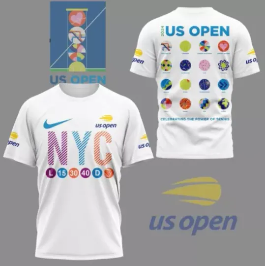 Discover NYC 2024 US Open Celebrating The PowerOf Tennis 3D T-Shirt