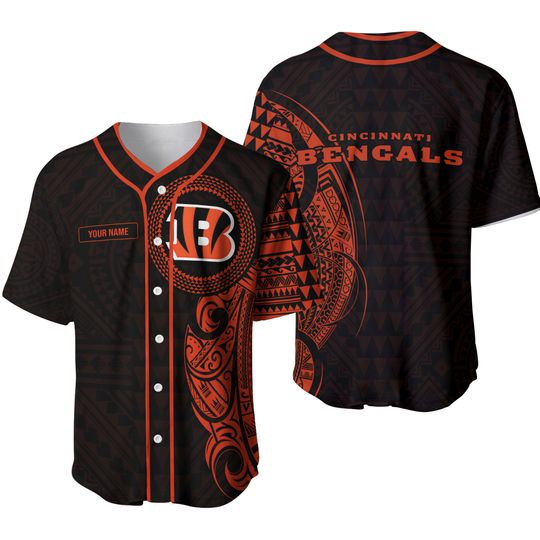 Personalized football Cincinnati Bengals  Name Black Orange Jersey Shirt