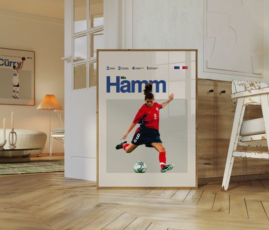 Discover Mia Hamm Poster, Football Poster, Minimalist, Helvetica, Mid-Century Modern, Football Bedroom Decor, Soccer Gift