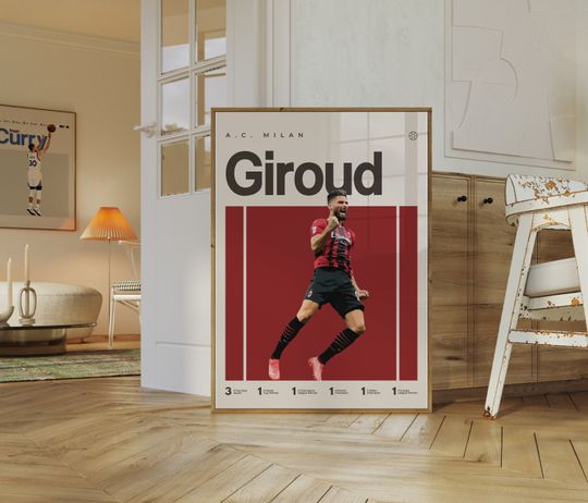 Discover Olivier Giroud Poster, Football Poster, Minimalist, Helvetica, Mid-Century Modern, Football Bedroom Decor, Soccer Gift