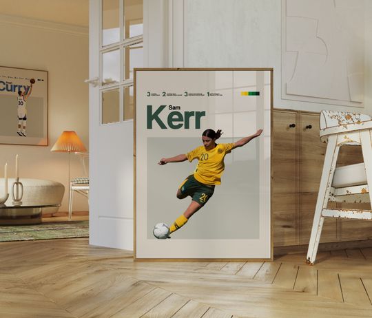 Discover Sam Kerr Poster, Football Poster, Minimalist, Helvetica, Mid-Century Modern, Football Bedroom Decor, Soccer Gift