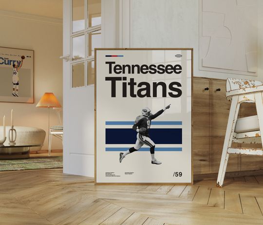 Discover Tennessee Titans Poster, Minimalist, Helvetica, Mid-Century Modern, Football Bedroom Decor, football Gift