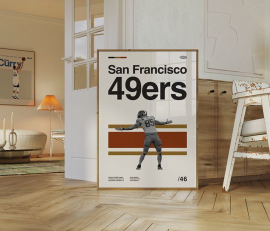 San Francisco 49ers Poster, Minimalist, Helvetica, Mid-Century Modern, Football Bedroom Decor, football Gift