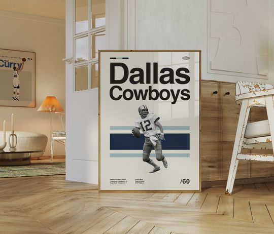 Discover Dallas Cowboys Poster, Minimalist, Helvetica, Mid-Century Modern, Football Bedroom Decor, football Gift