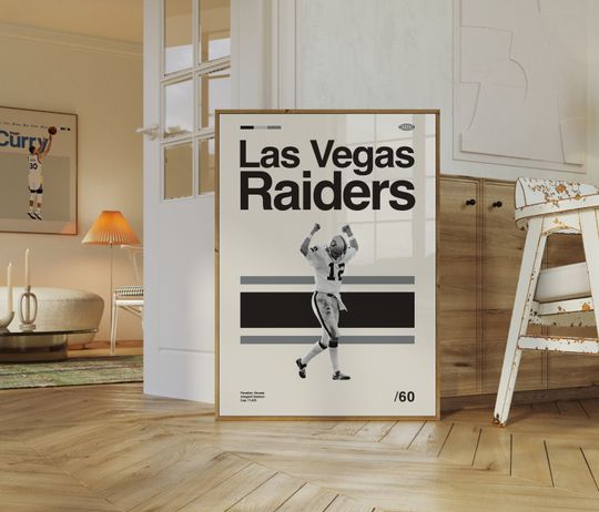 Las Vegas Raiders Poster, Minimalist, Helvetica, Mid-Century Modern, Football Bedroom Decor, football Gift