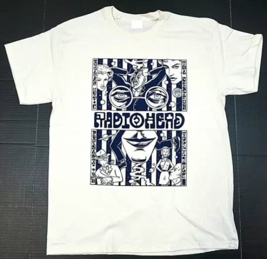 Discover RADIOHEAD T-shirt Distressed Tee Cotton Men's Vintage White New