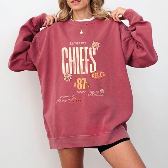 Discover Kansas City Chiefs Travis Kelce taylor version Comfort Colors Crewneck - Crimson and Pepper, football Fan Sweatshir