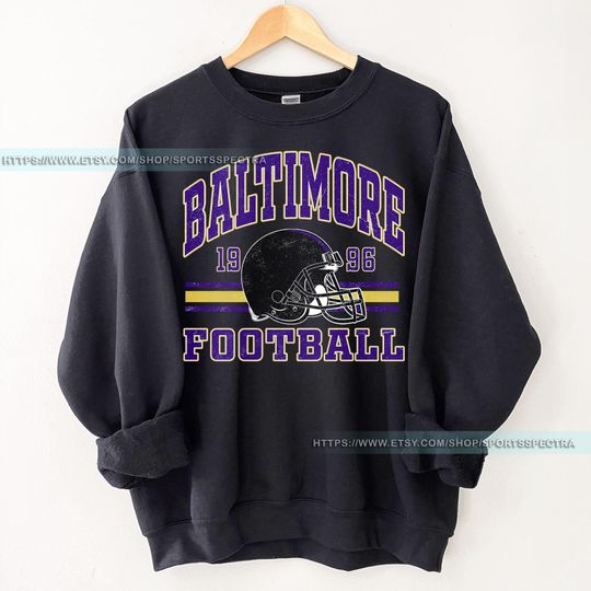 Baltimore Football Vintage Sweatshirt,Retro Raven Crewneck,Oversized Football Sweatshirt,Baltimore Football Fan Gift