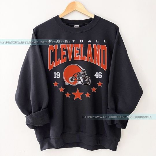 Discover Cleveland Football Vintage Sweatshirt, Retro Cleveland Brown Football Shirt, Cleveland Fan Gift, Sunday Football Apparel