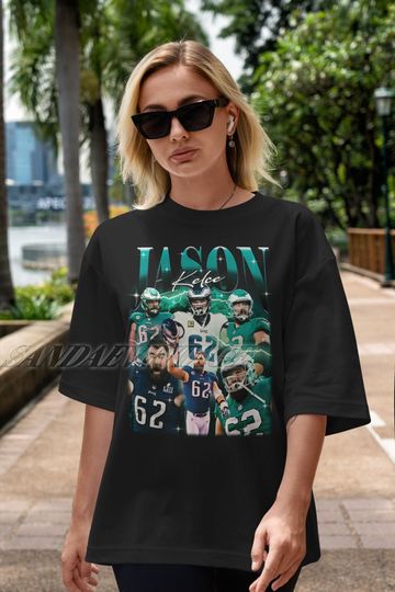 Discover Limited Jason Kelce Vintage T-Shirt, Vintage 90s Graphic Style Jason Kelce T-Shirt, Retro American Football Bootleg Gift, Jason Kelce Merch