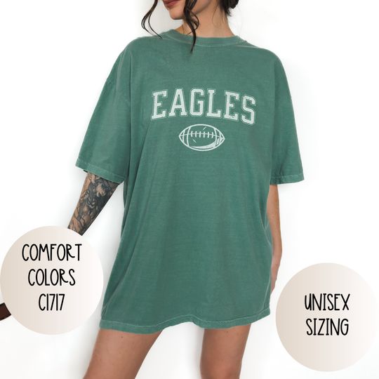 Discover Comfort Colors Eagles Shirt for Eagles Football Fan on Game Day Custom Football Mascot Shirt for Team Spirit Tee, Christmas Gifts Under 20