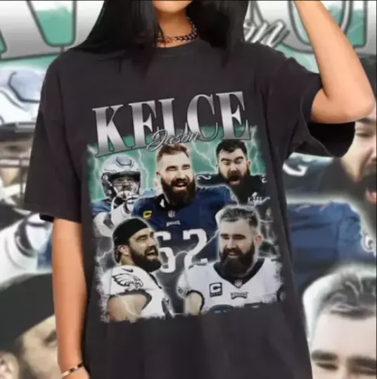 Discover Vintage 90S Jason Kelce Shirt, Unisex Professional Player Fans Gift