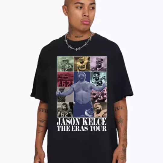 Discover Retro Jason Kelce Eras Tour Football Shirt Retro Country Music