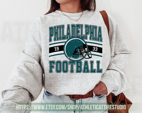 Discover Philadelphia Football Vintage Sweatshirt T-Shirt,Philadelphia Eagle Football Shirt,Football Tshirt,Eagle Retro Crewneck,Eagle Fan Gift