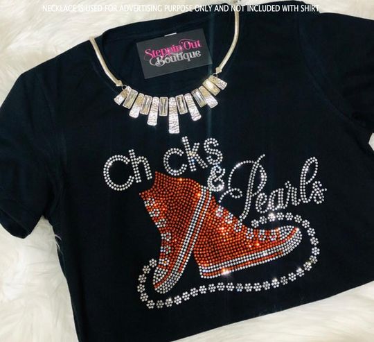 Discover Chucks and Pearls Bling Shirt, Chucks and Pearls 2021, Birthday Girl Shirt, Chucks and pearls Rhinestone Shirt, Women's Birthday Shirt