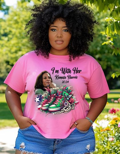 Discover I'm With Her Kamala Harris Shirt, Kamala Harris Shirt, Chucks and Pearls Kamala 2024 Election Tee, Support Kamala Harris 2024 Election Shirt
