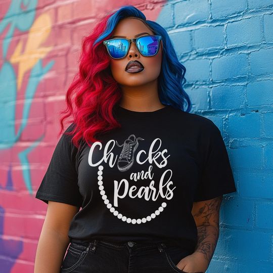 Discover Chucks and Pearls 2024 Shirt, Election Shirt, Madam President 2024 T-shirt, President 2024 Shirt, Womens Power Shirts, Chucks and Pearls Tee