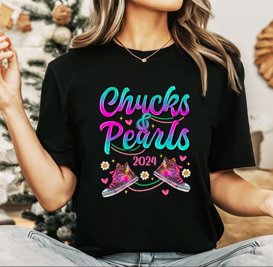 Discover Kamala Harris 2024 Shirt, Chucks And Pearls T-Shirt, Election Day Tee, Kamala Rally Shirt, Presidential Election 2024