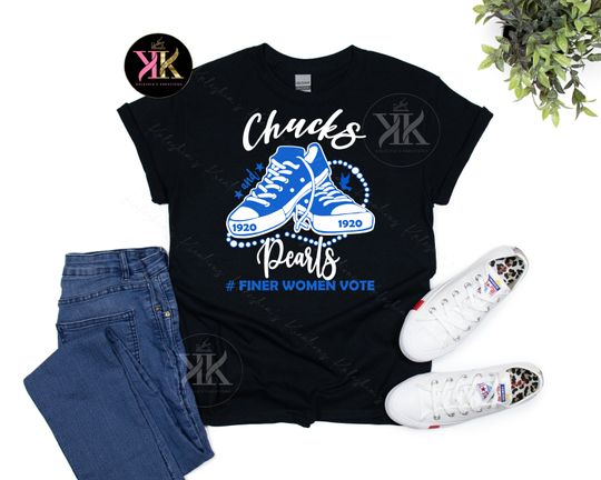 Zeta Chucks and Pearls Shirt, Zeta Vote, Zeta Phi Beta Sorority, Zeta Phi Beta Paraphernalia, Zeta New Crossing Gift, Finer Women Vote, D9