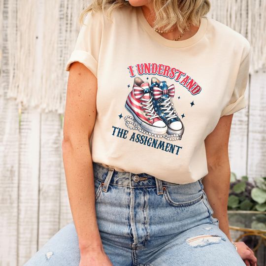 Discover I Understand The Assignment Vote Blue rally Shirt, Chucks and Pearls Shirt, Voting 2024 Activist Shirt, President Kamala Harris Shirt,Kamala