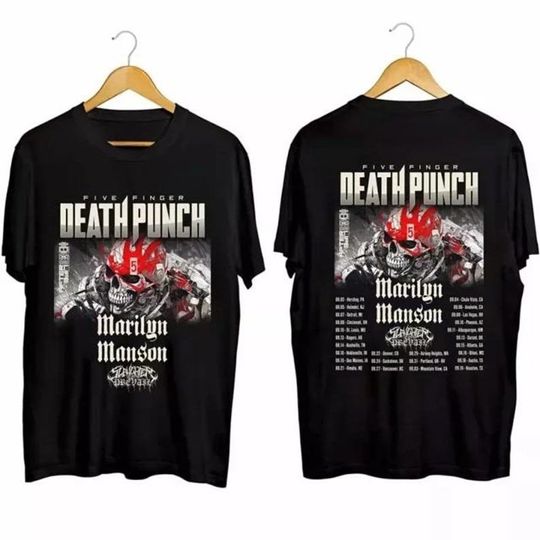 Five Finger Death Punch 2024 Tour T-Shirt, Five Finger Death Punch Band Fan Gift, Five Finger Death Punch 2024 Concert, 5FDP Merch Shirt