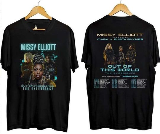 2024 Tour Missy Elliott x Ciara & Busta T-Shirt. Out of This World 2024 Tour Shirt V5. Missy Elliott Rap Tour Merch. Missy Elliott Fan Gift