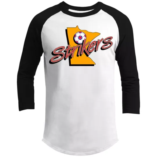 Minnesota Strikers Shirt Raglan 3/4 Sleeve Franchise NASL Soccer Team Logo