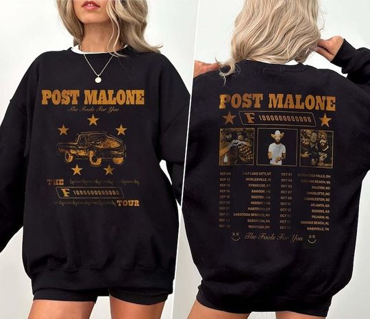 Post Malone Sweatshirt, Post Malone The F-1 Trillion Album Shirt, 2024 Concert Shirt, Posty Tee, Tour 2024 Sweatshirt