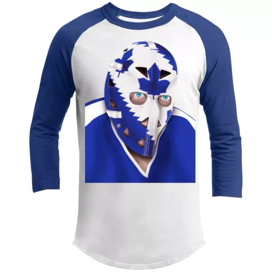 Mike Palmateer Shirt Raglan 3/4 Sleeve Franchise Toronto Maple Leafs Goalie Mask