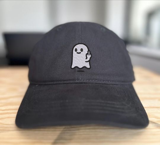 Ghost Halloween Cap | Embroidered Halloween Accessory | Spooky Eerie Design