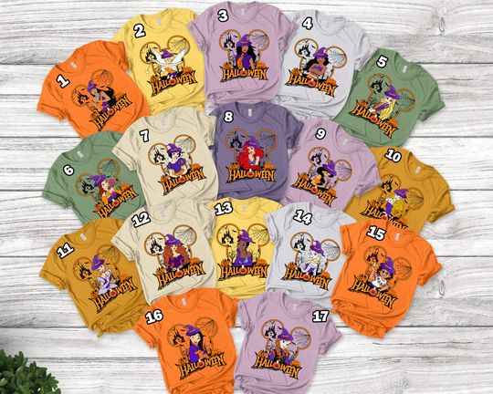 Disney Princess Halloween Group Shirt/Disney Girl Trip Shirt/WDW Disneyland Halloween Princess Tee/Cinde Belle Rapunzel Tee