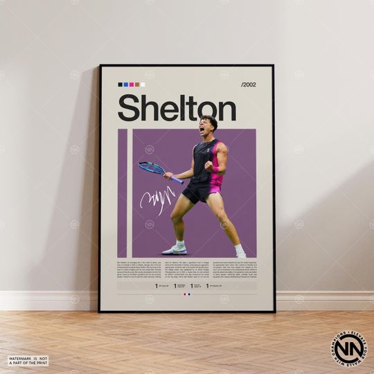 Ben Shelton Poster, Tennis Poster, Motivational Poster, Sports Poster, Modern Sports Art, Tennis Gifts, Minimalist Poster, Tennis Art