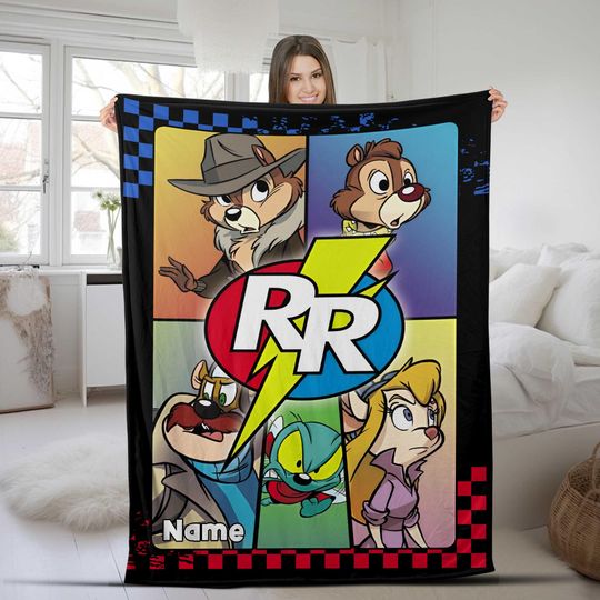 Custom Disney Chip N Dale Rescue Rangers Blanket, Disneyland Family Matching Blanket, Magic Kingdom, WDW Epcot Theme Park
