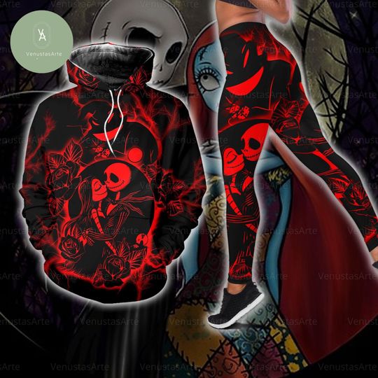 Jack And Sally Hoodie, Jack And Sally Legging, Jack Skellington Hoodie, Jack Skellington Legging, Nightmare Before Christmas Hoodie