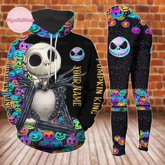 Halloween Personalized Jack Skellington Hoodie Legging, Pumpkin King Shirt, Magic Kingdom Tee, Nightmare Before Christmas Fan Gift