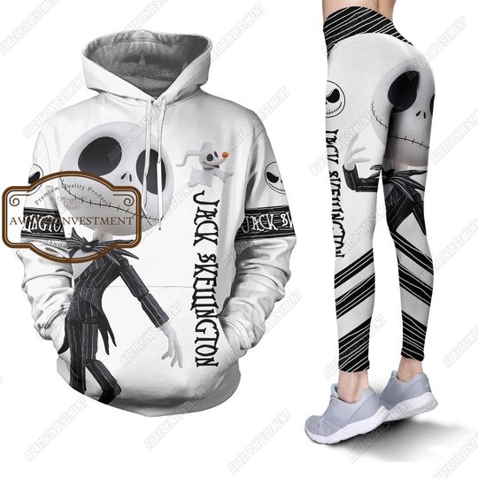 Jack Skellington Hoodie, Jack Skellington Legging, Legging Women, Jack Skellington Gift, Horror Hoodie, Nightmare Before Christmas