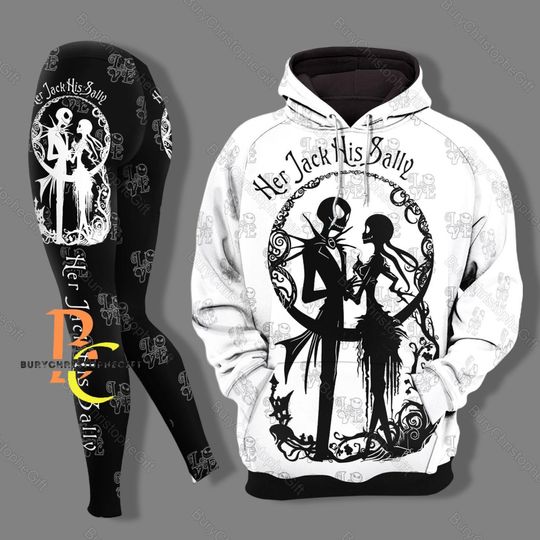 Jack And Sally Hoodie, Her Jack His Sally Hoodie, Jack And Sally Legging, Nightmare Legging, Nightmare Before Christmas Hoodie