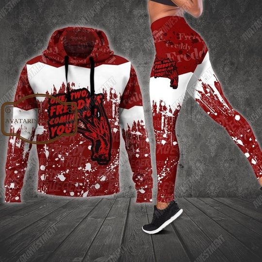 Freddy Krueger Hoodie, Freddy Krueger Leggings, Freddy Krueger Gift, Nightmare on Elm Street Hoodie, Horror Women Leggings, Horror Gift