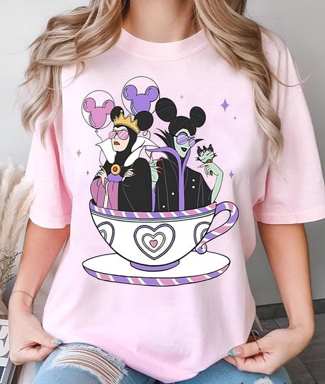 Maleficent & Evil Queen Teacup Shirt, Disney Villain Characters Shirt