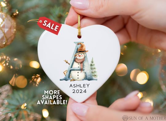 Letter Name Ornament Personalized Family Christmas Ornament Monogram Alphabet Ornament Custom Initial Ornament Family Keepsake Xmas Gift