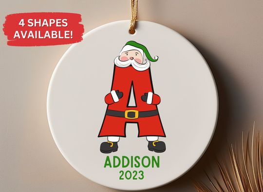 Letter Name Ornament Personalized Family Christmas Ornament Monogram Alphabet Ornament Custom Initial Ornament Family Keepsake Xmas Gift