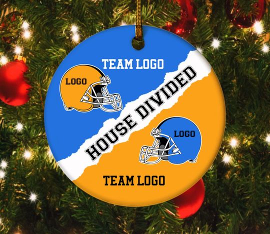Discover Personalized House Divided Ornament, Football Team Christmas Ornament, Sports Team Ornament, Custom American Football Team Xmas