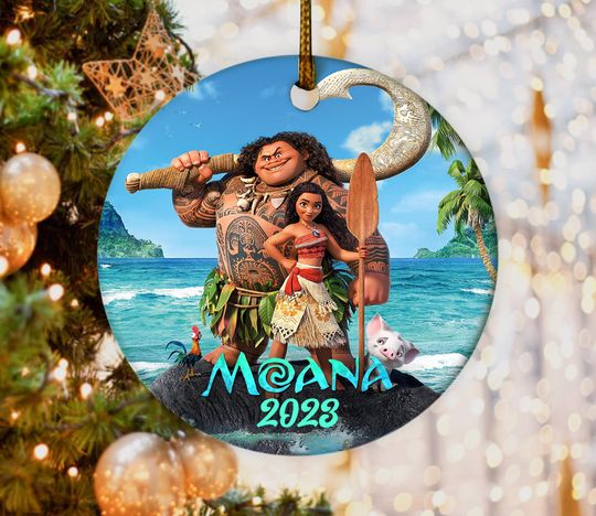 Moana Christmas Ceramic Ornament/Disney Princess Moana Ornament/Personalized Christmas Ornament/Disney Christmas ornament
