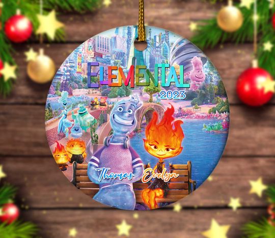 Discover Custom Elemental Ornament, Ember And Wade Ornament, Elemental Ornament, Christmas Ornament, Couple Ornament, Couple Gif